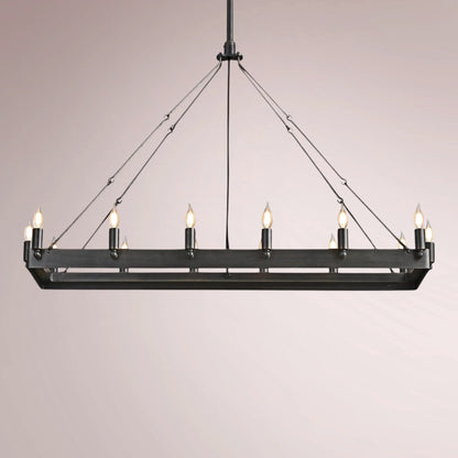 Cemino Vintage Candelabra Rectangular Chandelier - GILDLAMPS