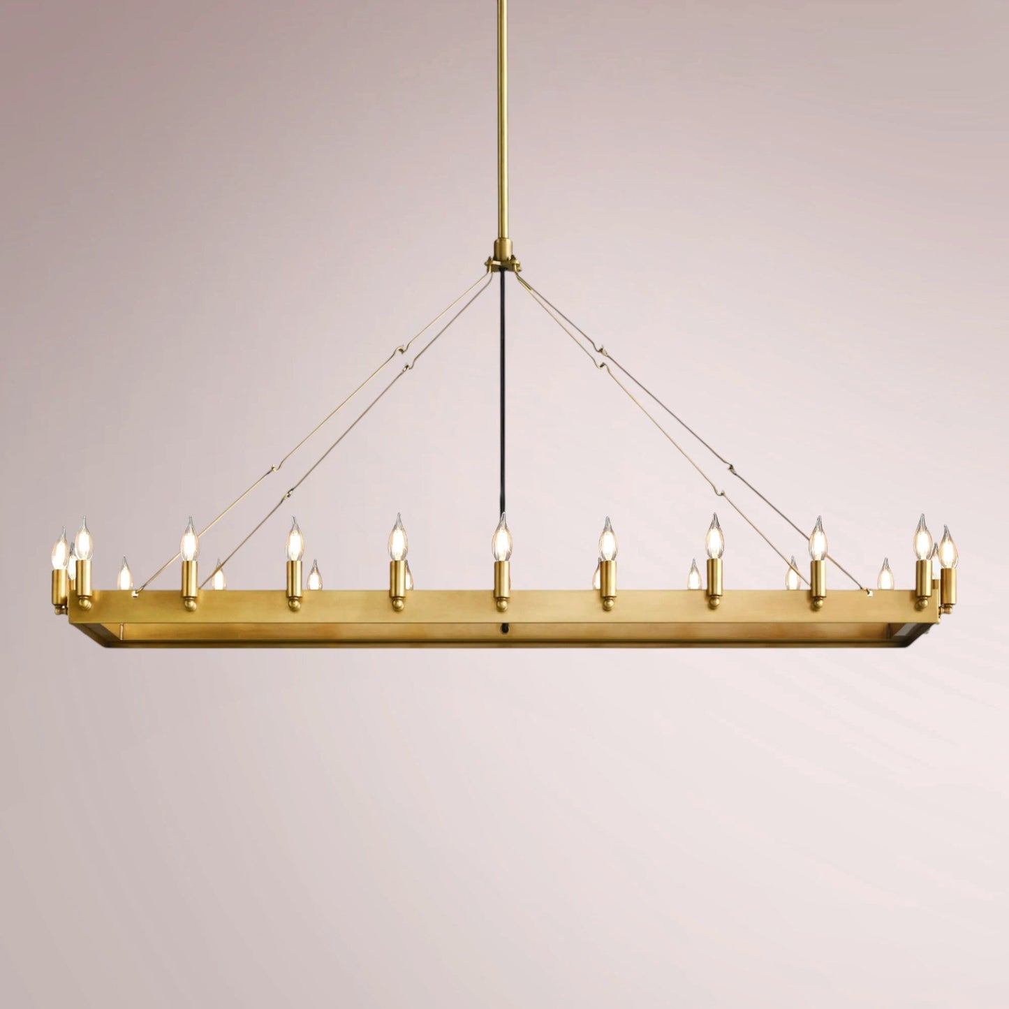 Cemino Vintage Candelabra Rectangular Chandelier - GILDLAMPS