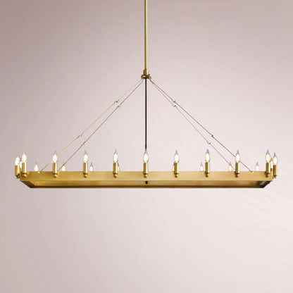 Cemino Vintage Candelabra Rectangular Chandelier - GILDLAMPS
