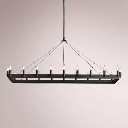 Cemino Vintage Candelabra Rectangular Chandelier - GILDLAMPS