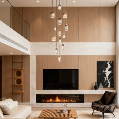 Chandelier for Staircase Full Copper Luxury Crystal Ceiling Light - GILDLAMPS