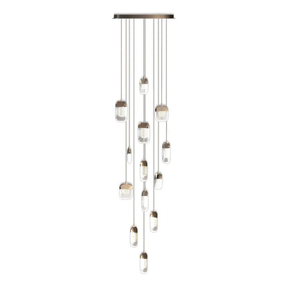 Chandelier for Staircase Full Copper Luxury Crystal Ceiling Light - GILDLAMPS