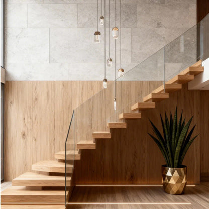 Chandelier for Staircase Full Copper Luxury Crystal Ceiling Light - GILDLAMPS