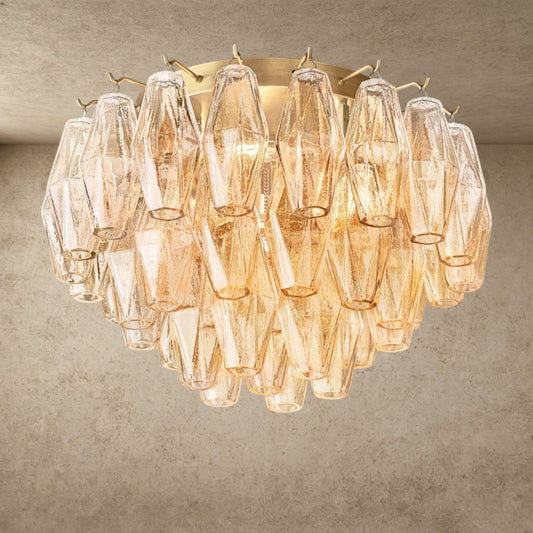 Chiara Clear/ Smoke Glass Flushmount 17 inch, 22 inch - GILDLAMPS