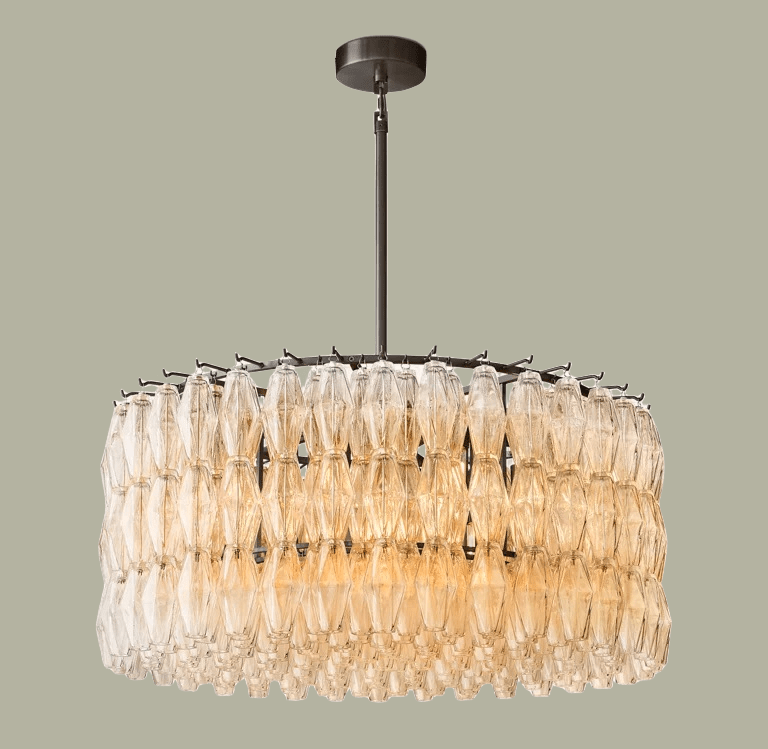 Chiaravalle Clear Glass Round Chandelier 37"47''62'' - GILDLAMPS