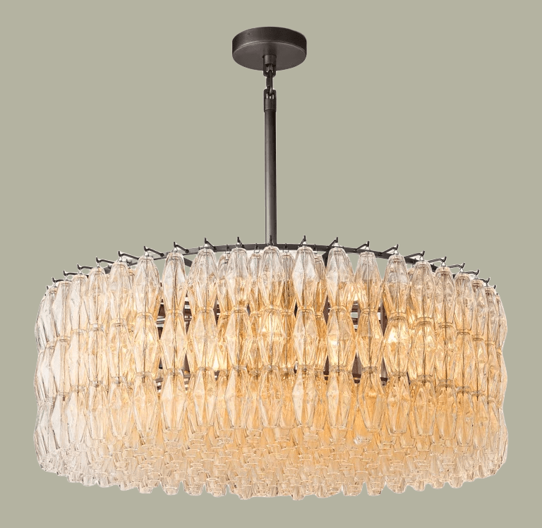 Chiaravalle Clear Glass Round Chandelier 37"47''62'' - GILDLAMPS