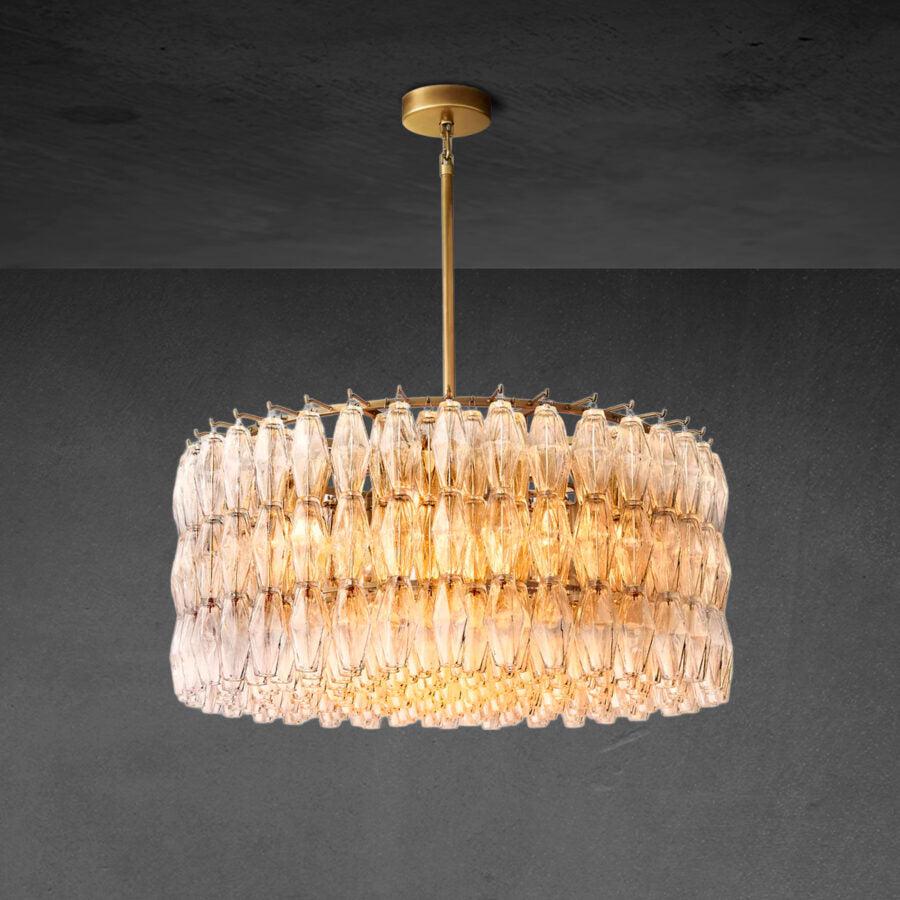 Chiaravalle Clear Glass Round Chandelier 37"47''62'' - GILDLAMPS