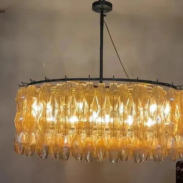 Chiaravalle Clear Glass Round Chandelier 37"47''62'' - GILDLAMPS
