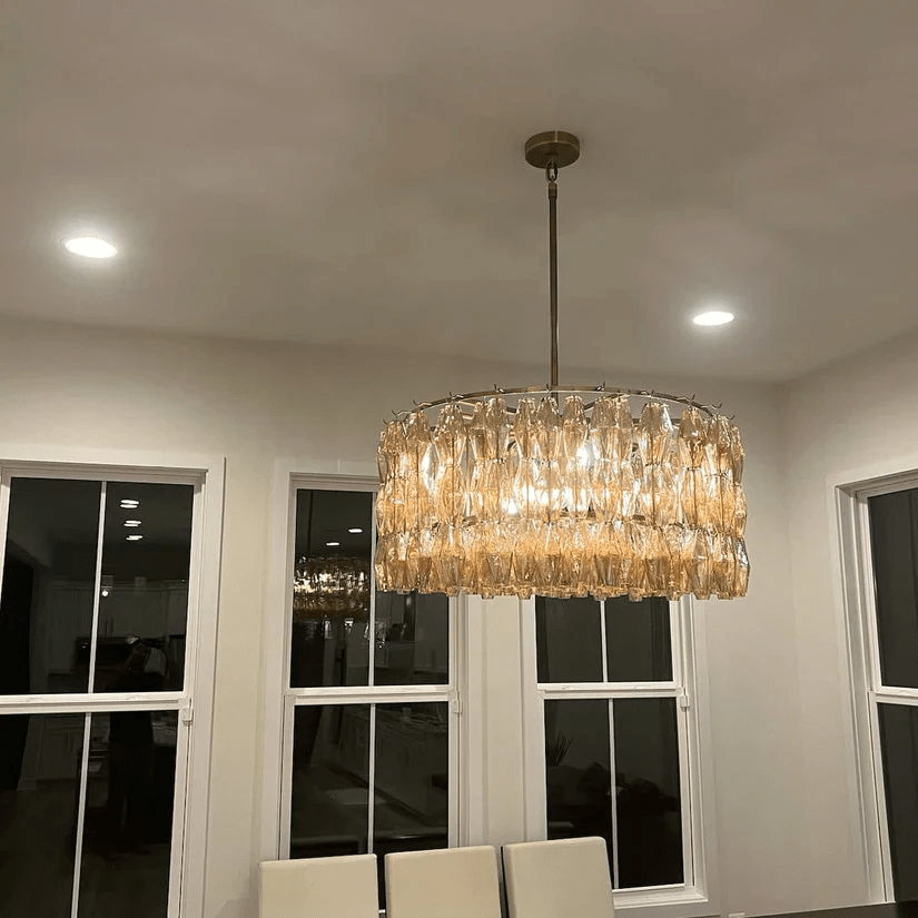 Chiaravalle Clear Glass Round Chandelier 37"47''62'' - GILDLAMPS