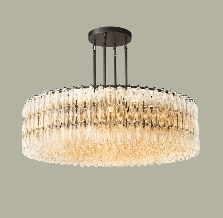 Chiaravalle Clear Glass Round Chandelier 37"47''62'' - GILDLAMPS