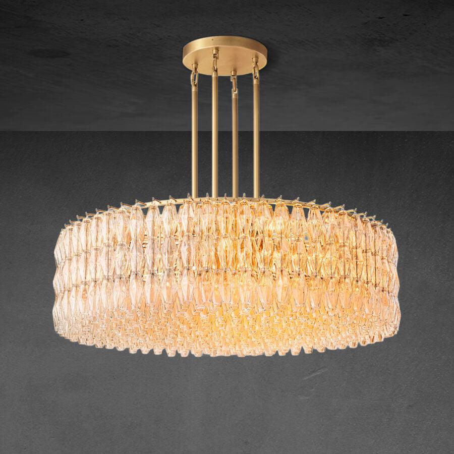 Chiaravalle Clear Glass Round Chandelier 37"47''62'' - GILDLAMPS