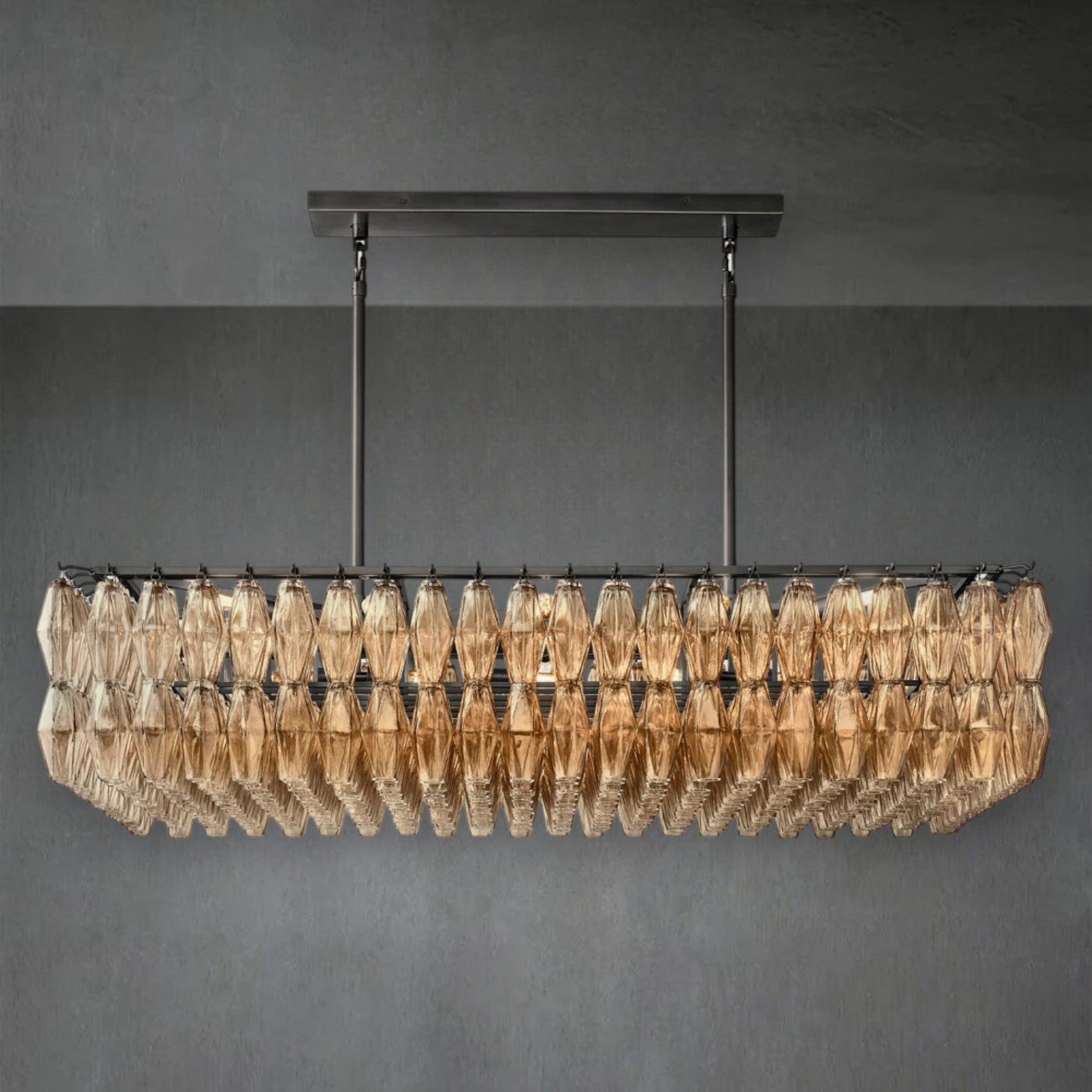 Chiaravalle Glass Rectangular Chandelier 54" - GILDLAMPS