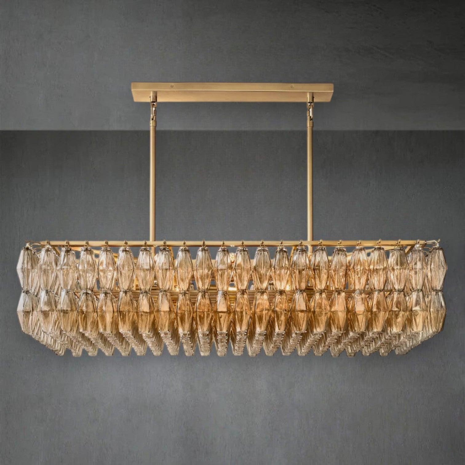 Chiaravalle Glass Rectangular Chandelier 54" - GILDLAMPS