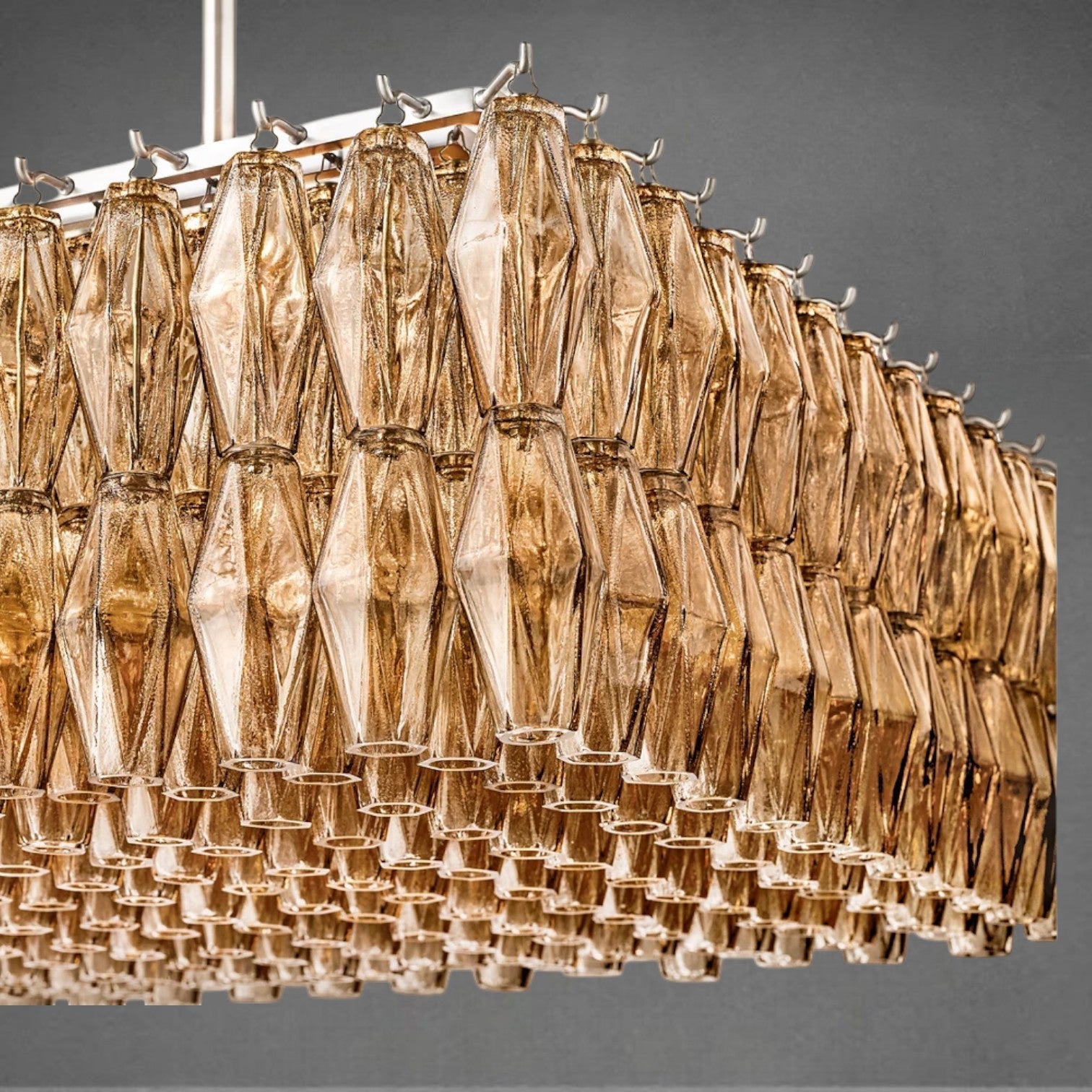 Chiaravalle Glass Rectangular Chandelier 54" - GILDLAMPS