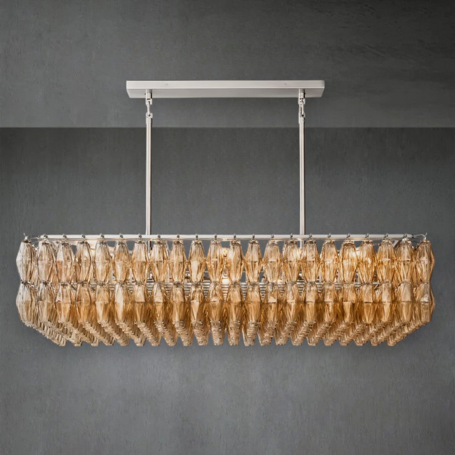 Chiaravalle Glass Rectangular Chandelier 54" - GILDLAMPS