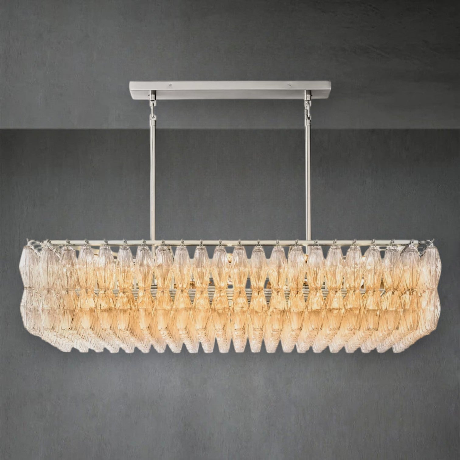 Chiaravalle Glass Rectangular Chandelier 54" - GILDLAMPS