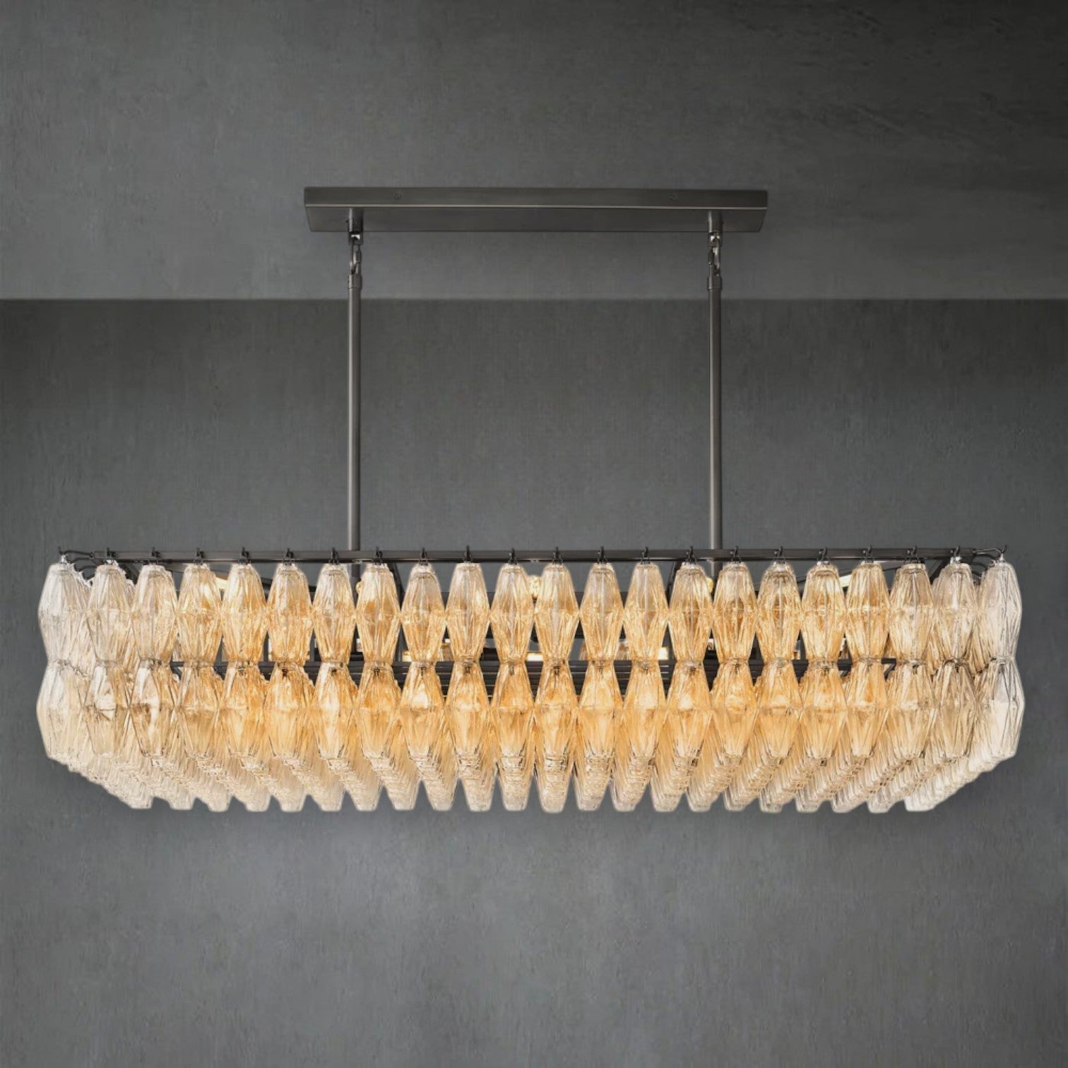 Chiaravalle Glass Rectangular Chandelier 54" - GILDLAMPS