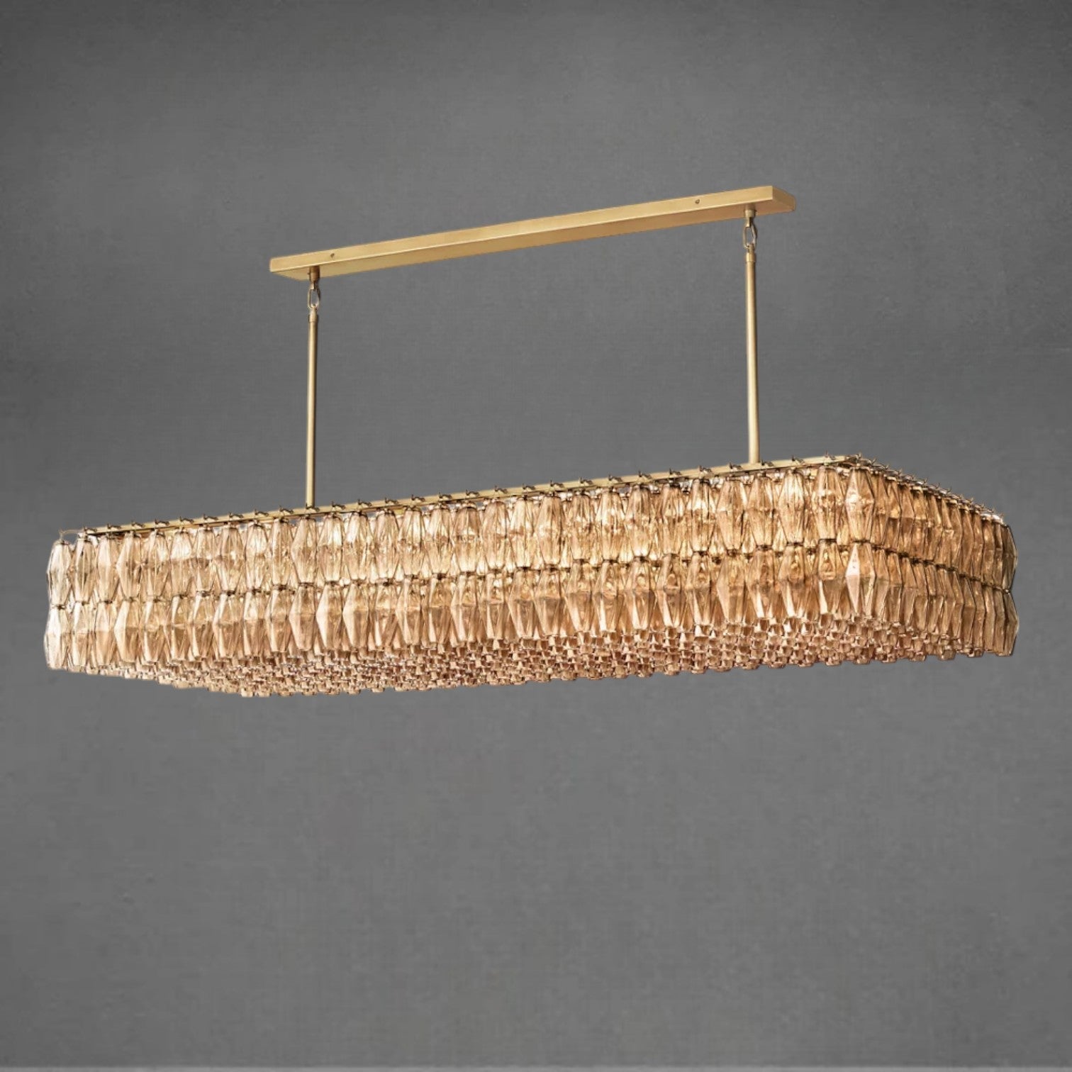Chiaravalle Glass Rectangular Chandelier 74" - GILDLAMPS