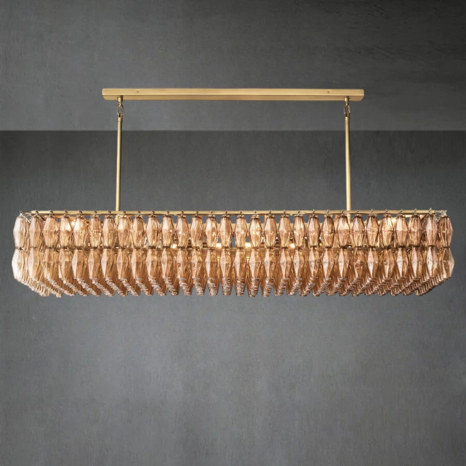 Chiaravalle Glass Rectangular Chandelier 74" - GILDLAMPS