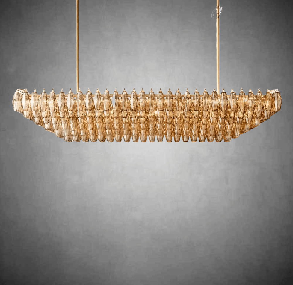 Chiaravalle Glass Tired Rectangular Chandelier 54"74'' - GILDLAMPS
