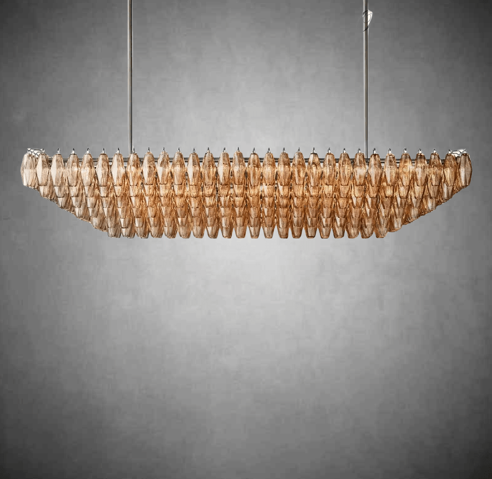 Chiaravalle Glass Tired Rectangular Chandelier 54"74'' - GILDLAMPS