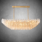 Chiaravalle Glass Tired Rectangular Chandelier 54"74'' - GILDLAMPS
