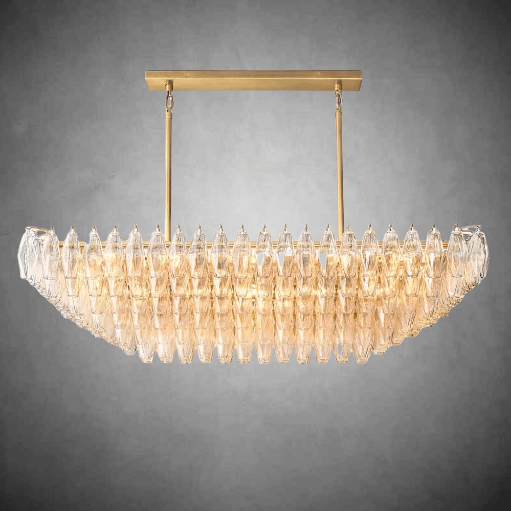 Chiaravalle Glass Tired Rectangular Chandelier 54"74'' - GILDLAMPS