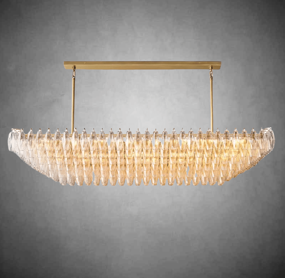 Chiaravalle Glass Tired Rectangular Chandelier 54"74'' - GILDLAMPS