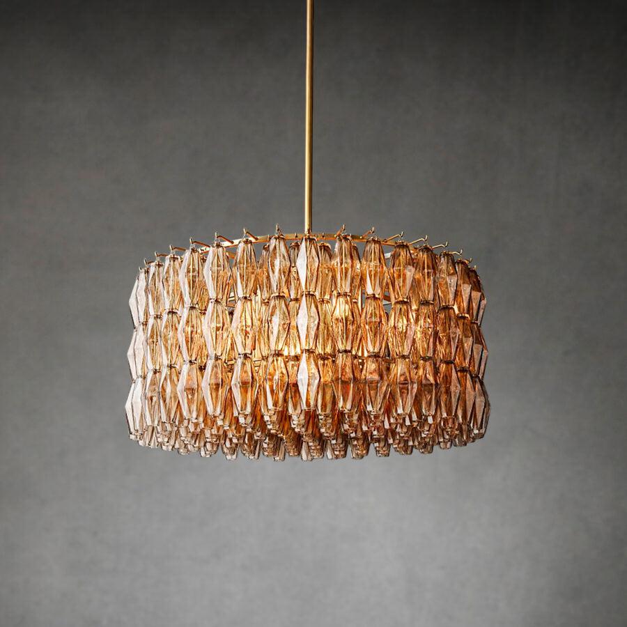 Chiaravalle Smoke Glass Round Chandelier 37"47‘’62‘’ - GILDLAMPS