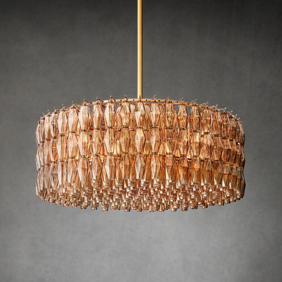 Chiaravalle Smoke Glass Round Chandelier 37"47‘’62‘’ - GILDLAMPS