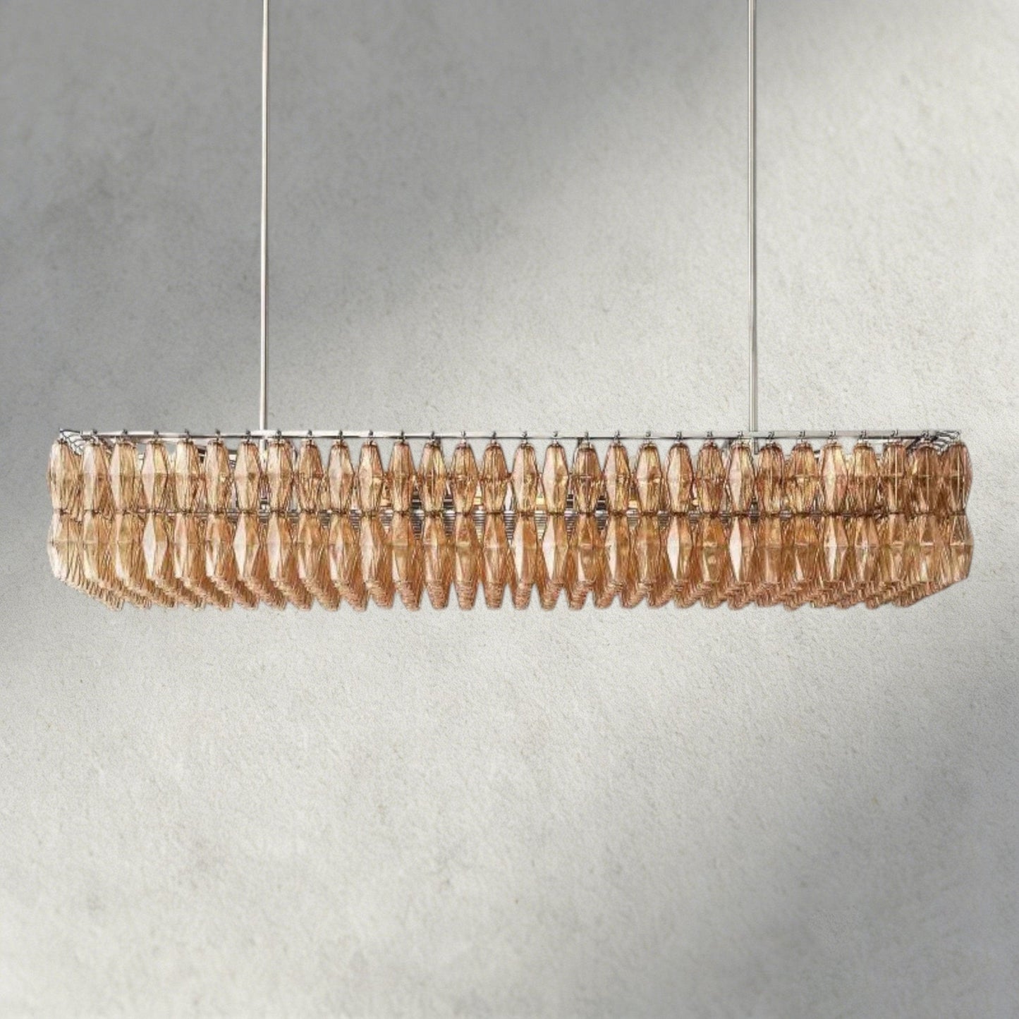 CIHELA CLEAR/ SMOKE GLASS RECTANGULAR CHANDELIER 54", 74" - GILDLAMPS