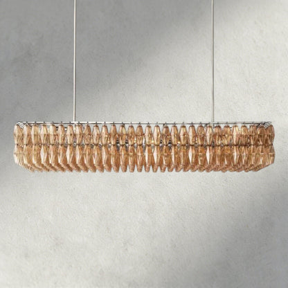 CIHELA CLEAR/ SMOKE GLASS RECTANGULAR CHANDELIER 54", 74" - GILDLAMPS