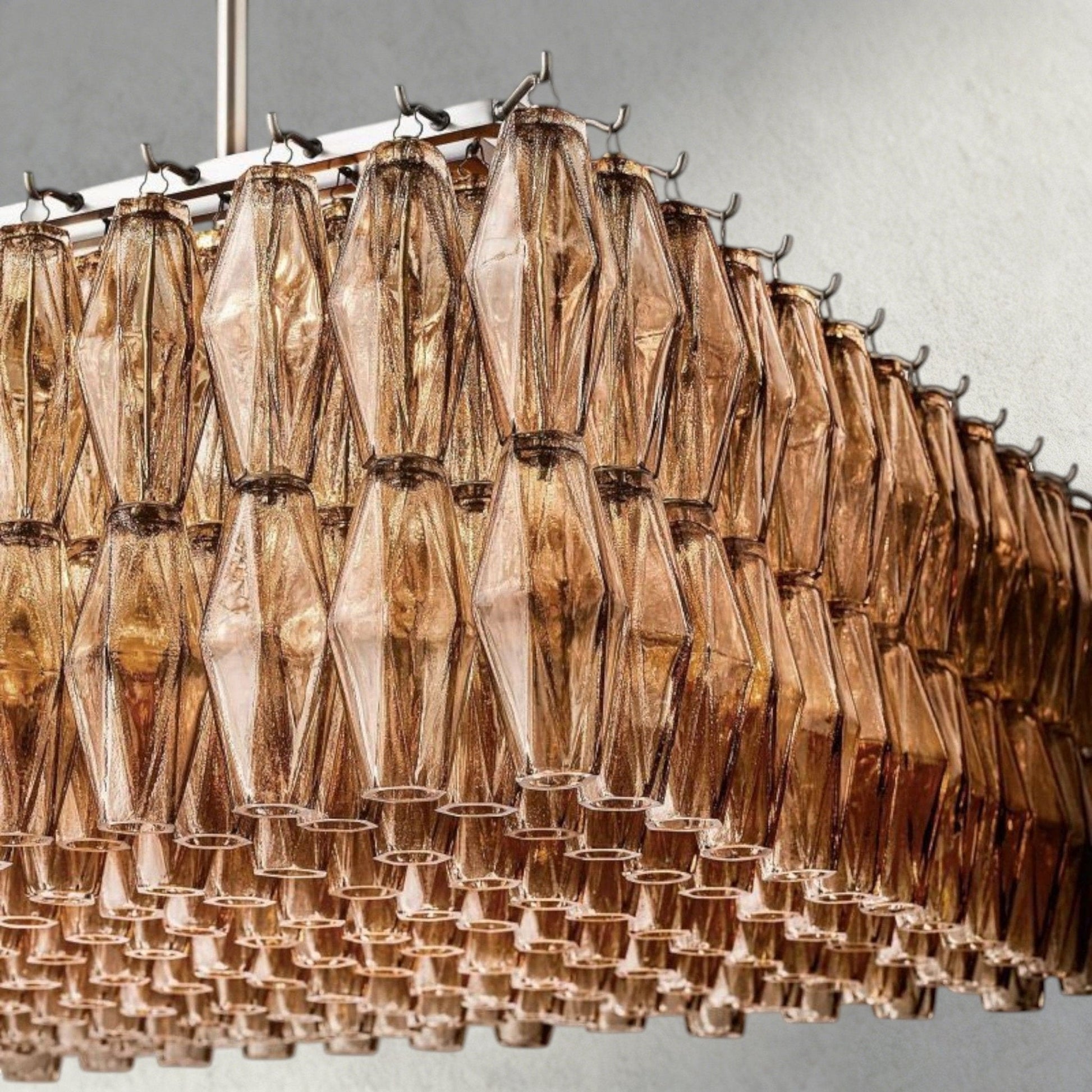 CIHELA CLEAR/ SMOKE GLASS RECTANGULAR CHANDELIER 54", 74" - GILDLAMPS