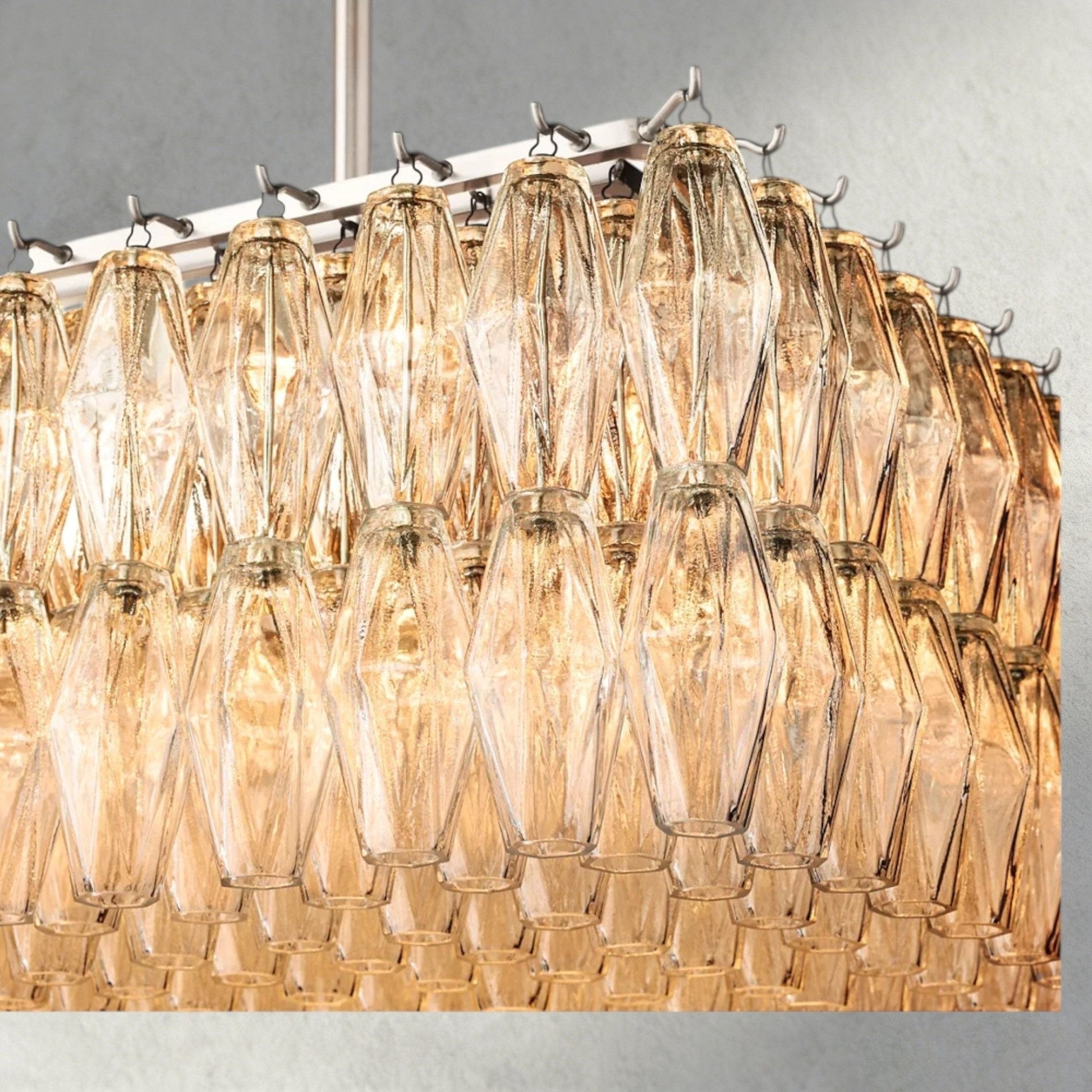 CIHELA CLEAR/ SMOKE GLASS RECTANGULAR CHANDELIER 54", 74" - GILDLAMPS