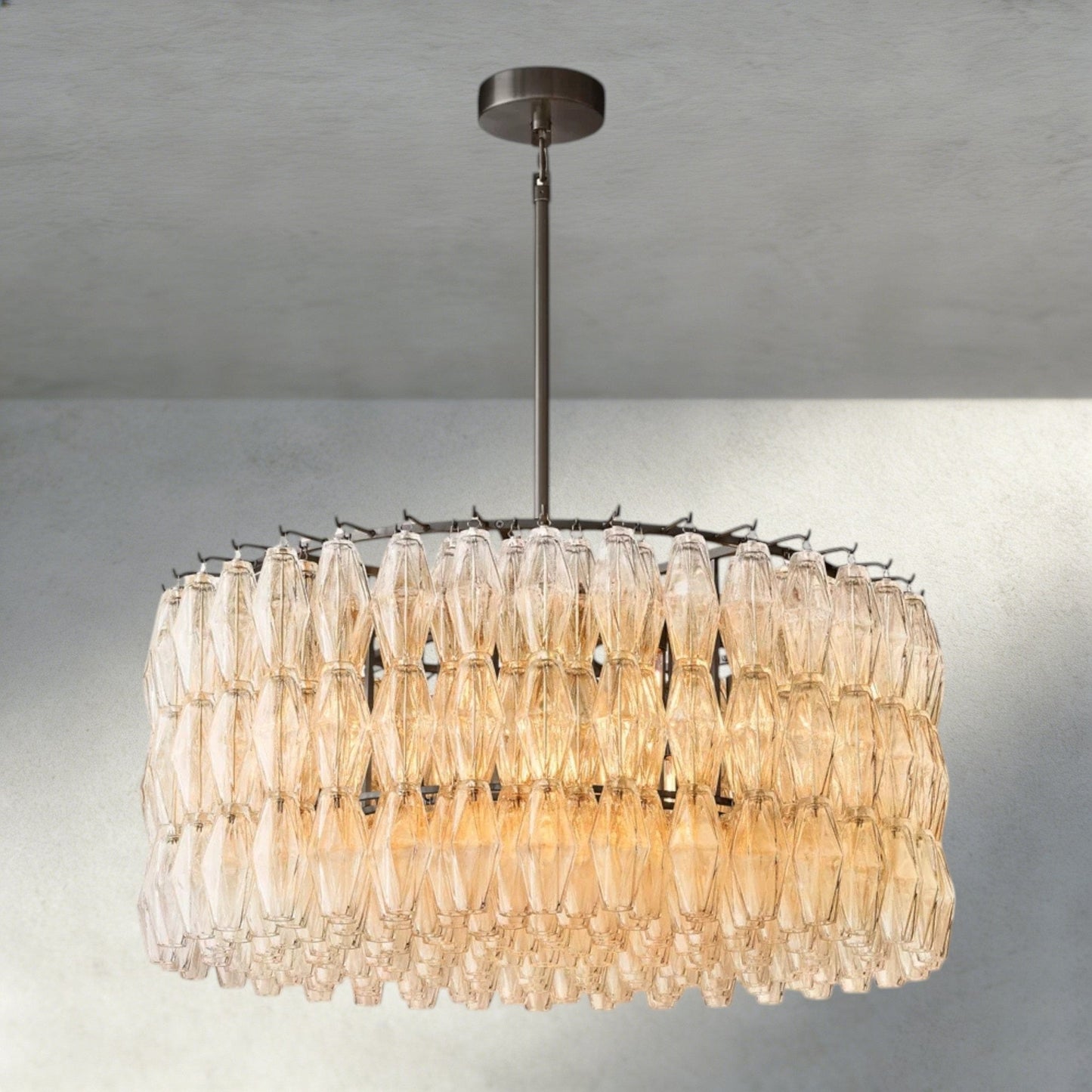 CIHELA CLEAR/ SMOKE GLASS ROUND CHANDELIER 37", 47", 62" - GILDLAMPS
