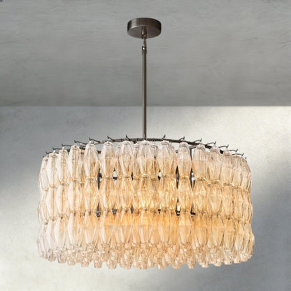 CIHELA CLEAR/ SMOKE GLASS ROUND CHANDELIER 37", 47", 62" - GILDLAMPS