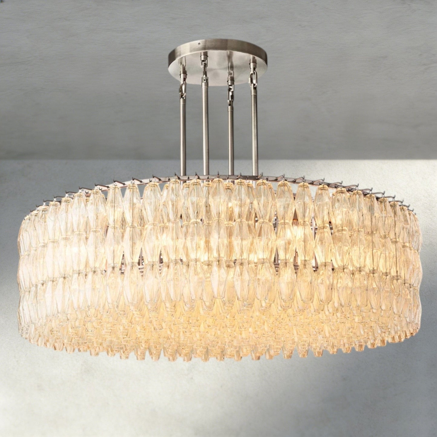 CIHELA CLEAR/ SMOKE GLASS ROUND CHANDELIER 37", 47", 62" - GILDLAMPS