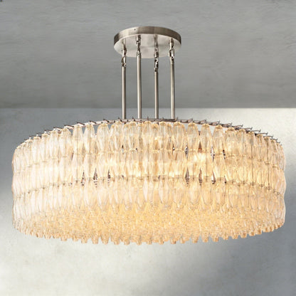 CIHELA CLEAR/ SMOKE GLASS ROUND CHANDELIER 37", 47", 62" - GILDLAMPS