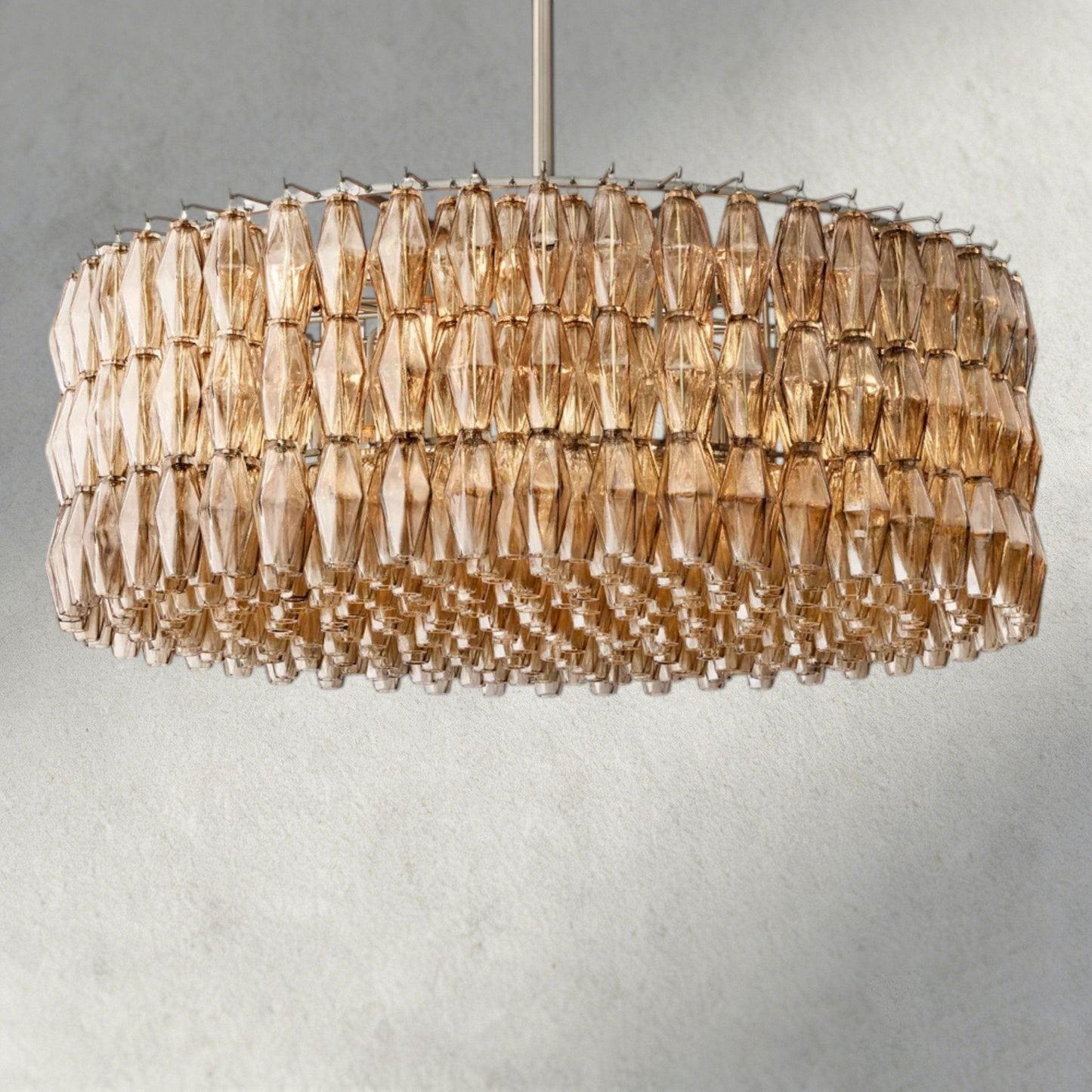 CIHELA CLEAR/ SMOKE GLASS ROUND CHANDELIER 37", 47", 62" - GILDLAMPS