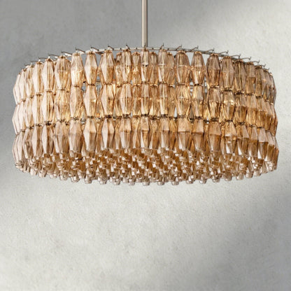 CIHELA CLEAR/ SMOKE GLASS ROUND CHANDELIER 37", 47", 62" - GILDLAMPS