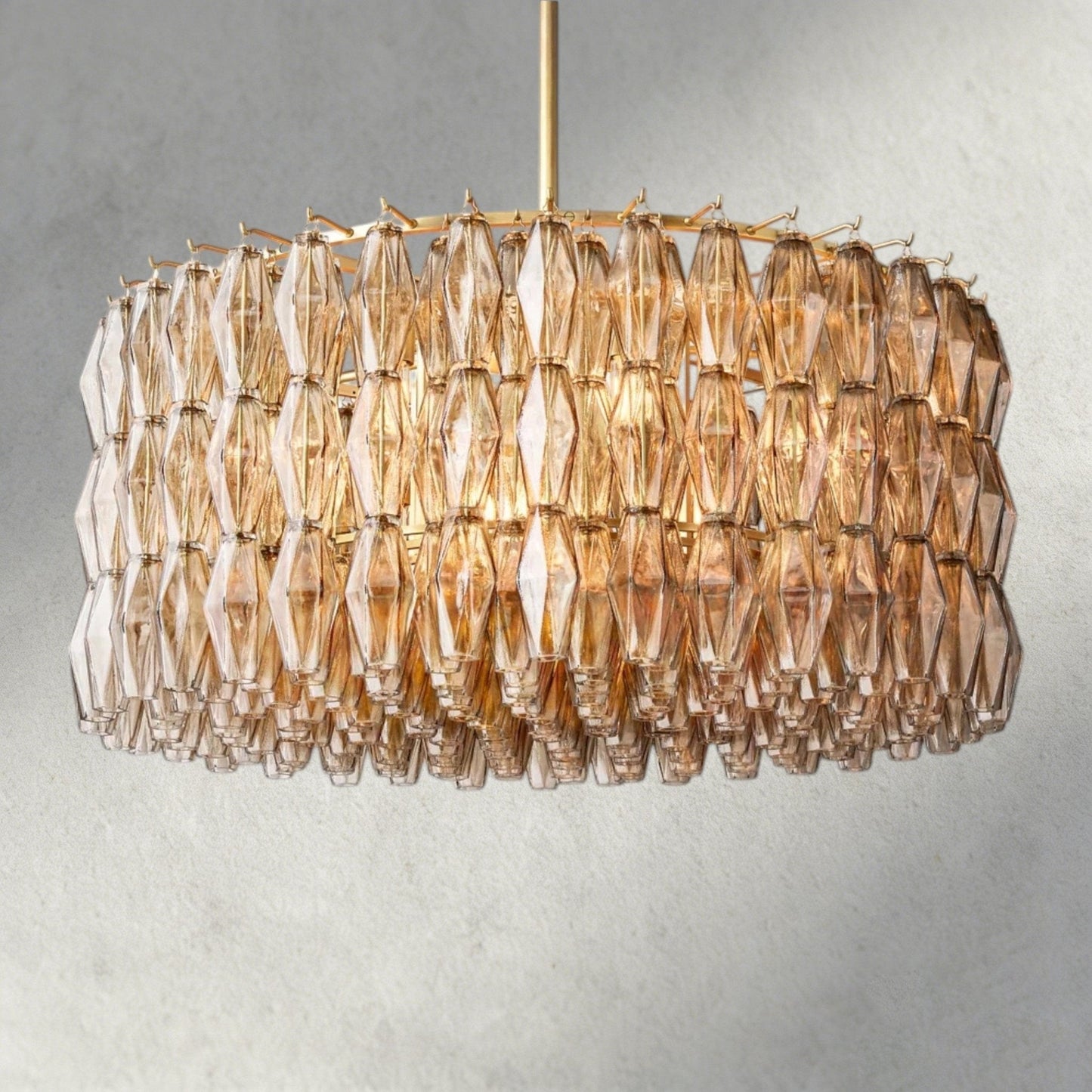 CIHELA CLEAR/ SMOKE GLASS ROUND CHANDELIER 37", 47", 62" - GILDLAMPS