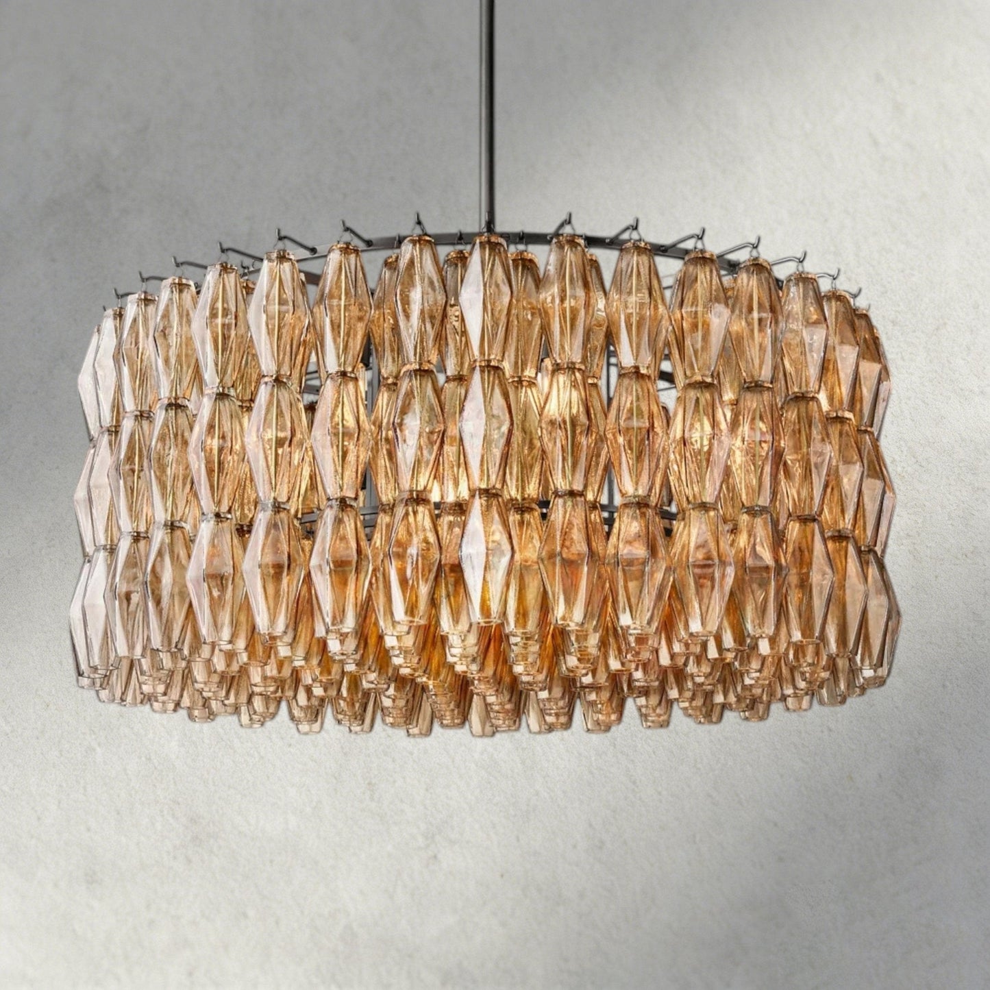 CIHELA CLEAR/ SMOKE GLASS ROUND CHANDELIER 37", 47", 62" - GILDLAMPS