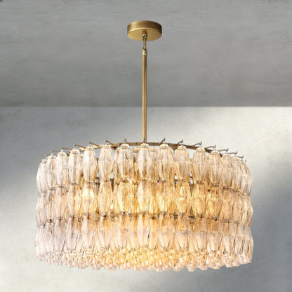 CIHELA CLEAR/ SMOKE GLASS ROUND CHANDELIER 37", 47", 62" - GILDLAMPS