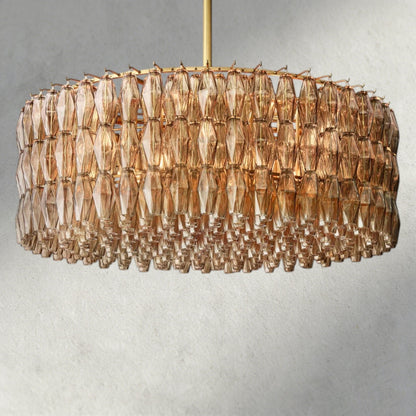 CIHELA CLEAR/ SMOKE GLASS ROUND CHANDELIER 37", 47", 62" - GILDLAMPS