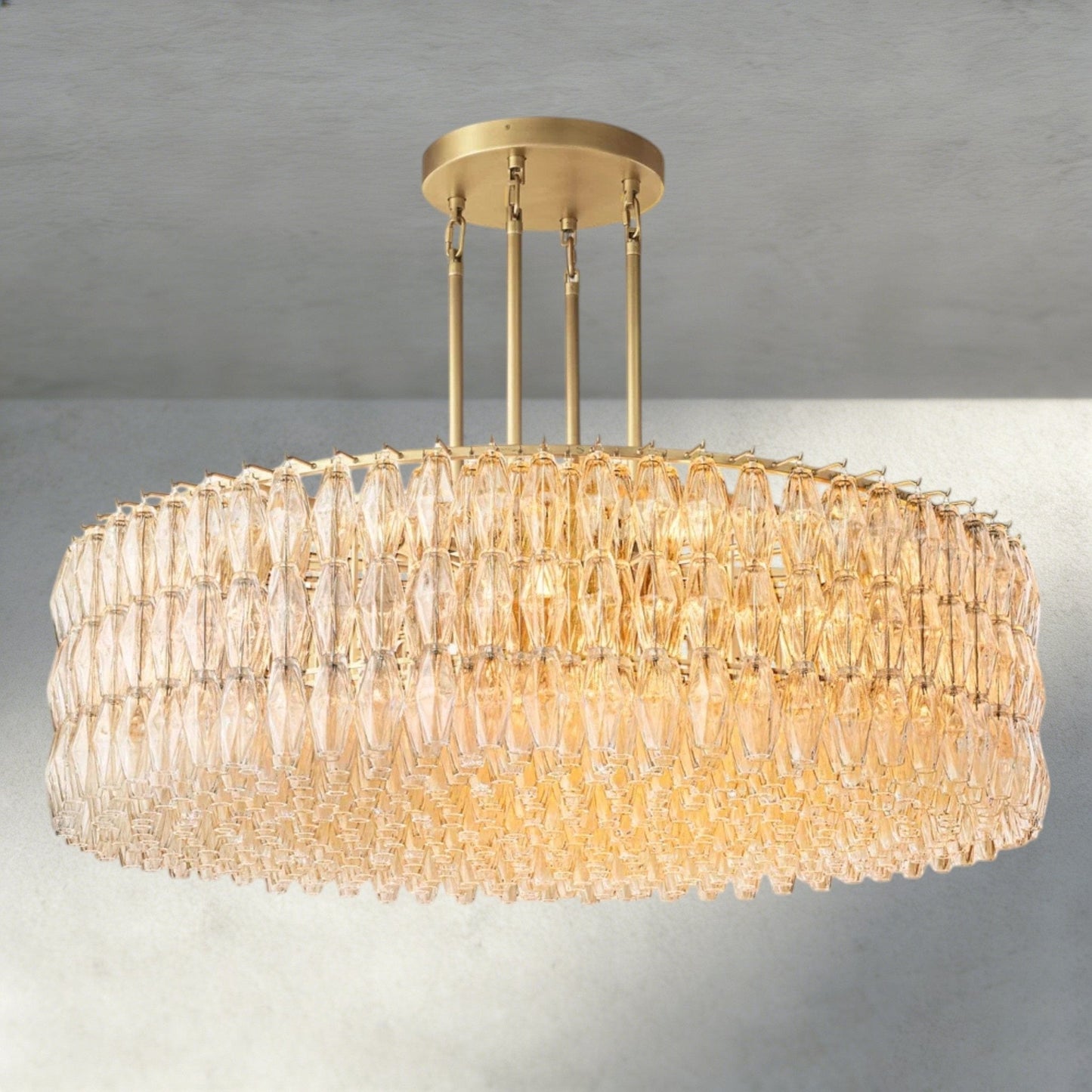 CIHELA CLEAR/ SMOKE GLASS ROUND CHANDELIER 37", 47", 62" - GILDLAMPS
