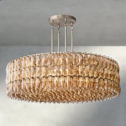 CIHELA CLEAR/ SMOKE GLASS ROUND CHANDELIER 37", 47", 62" - GILDLAMPS