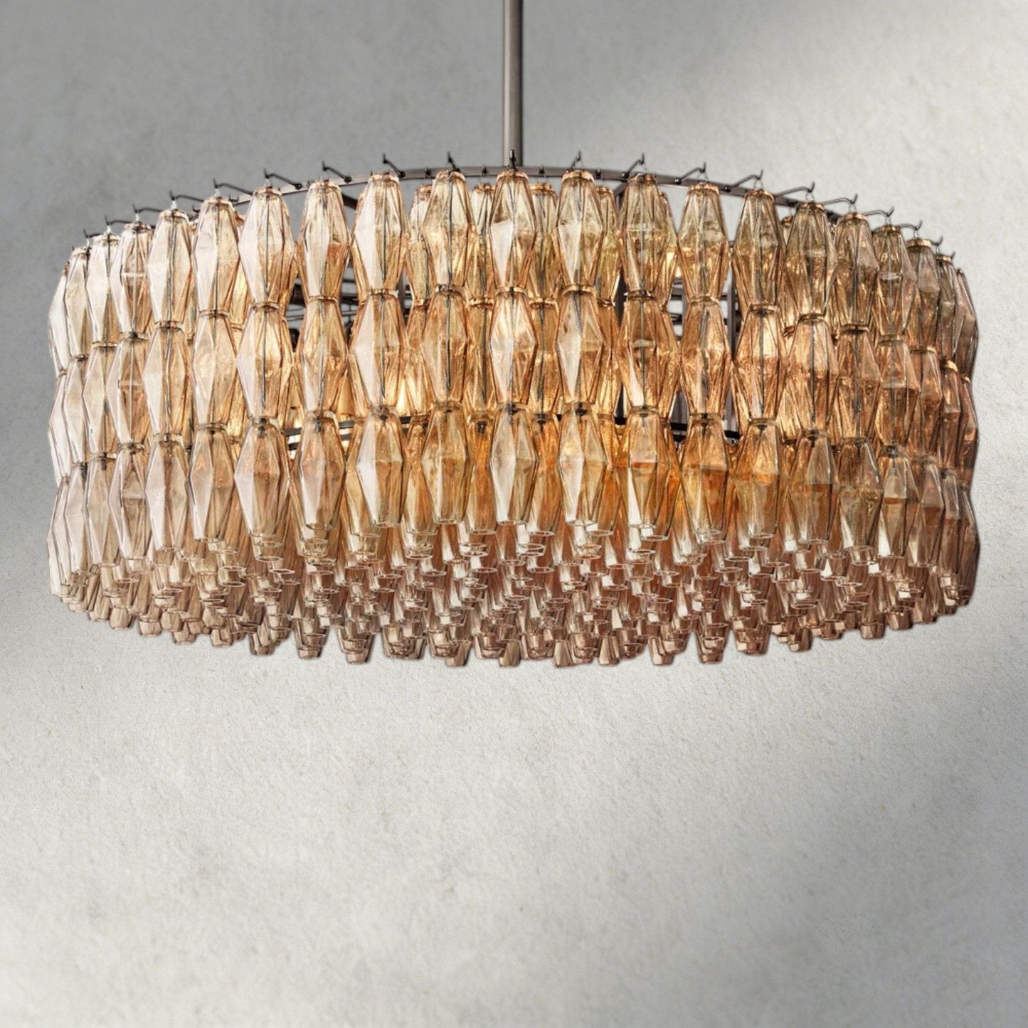 CIHELA CLEAR/ SMOKE GLASS ROUND CHANDELIER 37", 47", 62" - GILDLAMPS
