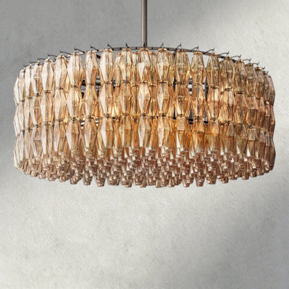 CIHELA CLEAR/ SMOKE GLASS ROUND CHANDELIER 37", 47", 62" - GILDLAMPS