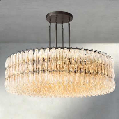 CIHELA CLEAR/ SMOKE GLASS ROUND CHANDELIER 37", 47", 62" - GILDLAMPS