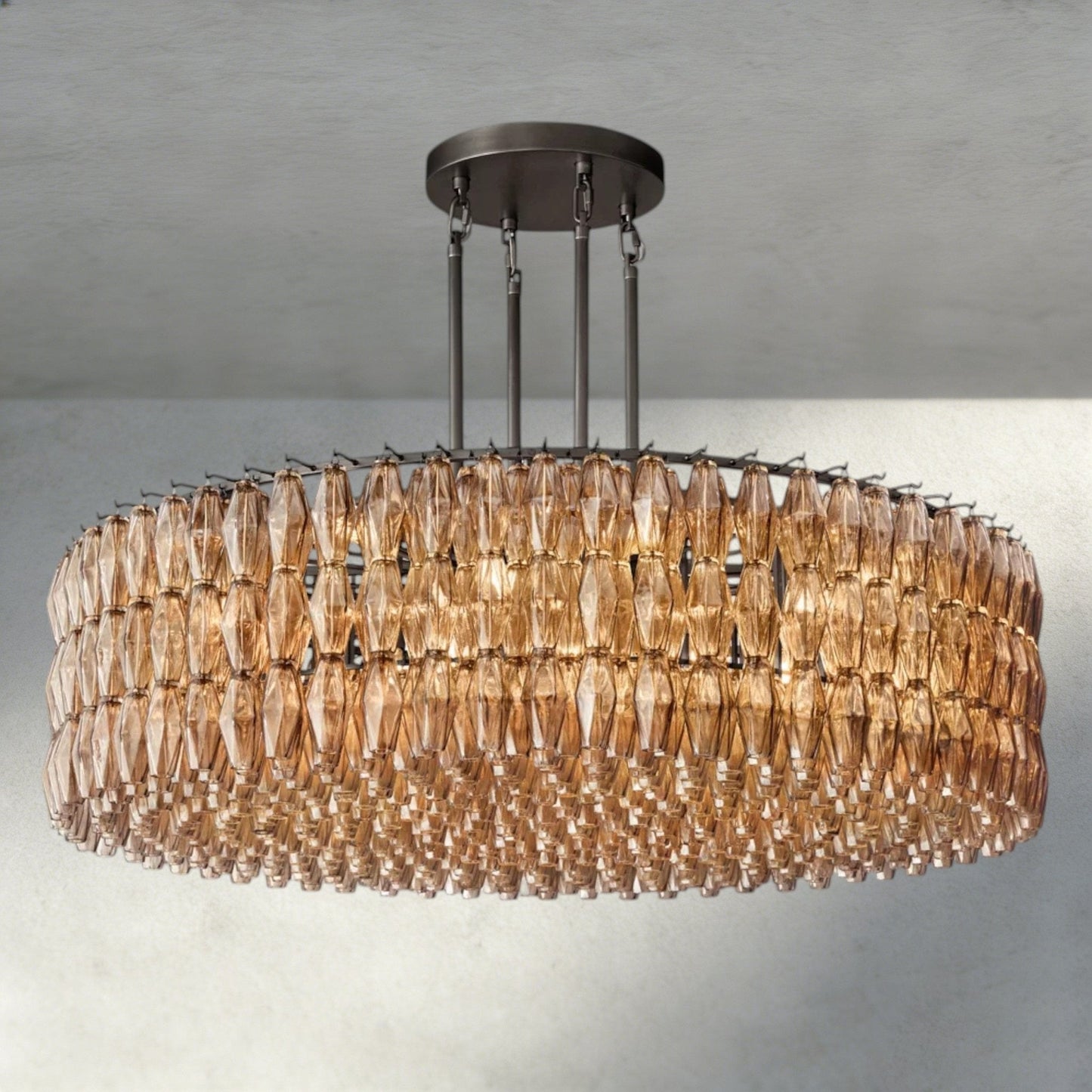 CIHELA CLEAR/ SMOKE GLASS ROUND CHANDELIER 37", 47", 62" - GILDLAMPS